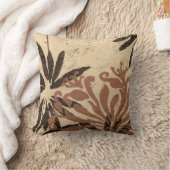 フローラステンシルデザインとタウニー葉ズ クッション (ブランケット)