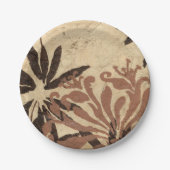 フローラステンシルデザインとタウニー葉ズ ペーパープレート (正面)