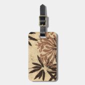 フローラステンシルデザインとタウニー葉ズ ラゲッジタグ (正面縦)