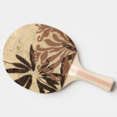フローラステンシルデザインとタウニー葉ズ 卓球ラケット (横)