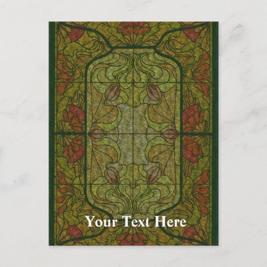 フローラステンドグラスのカスタマイズ可能はがき ポストカード (正面)