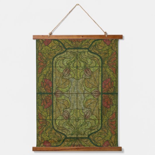 フローラステンドグラスアートデザイン 吊り下げ型タペストリー (正面)