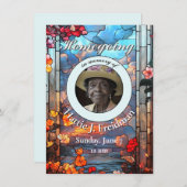 フローラステンドグラス葬儀 案内状 (正面/裏面)