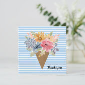 フローラストライプのブーケ水カラーサンキューカード サンキューカード (スタンド正面)