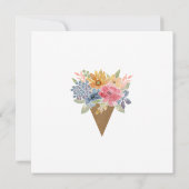 フローラストライプのブーケ水カラーサンキューカード サンキューカード (裏面)