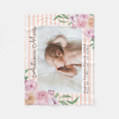 フローラストライプの統計ベビーブランケット フリースブランケット (正面)