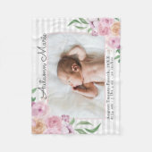 フローラストライプの統計ベビーブランケット フリースブランケット (正面)