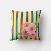 フローラストライプの花束のある日当たりの良い クッション (裏面)
