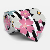フローラストライプの ネクタイ (ロール)