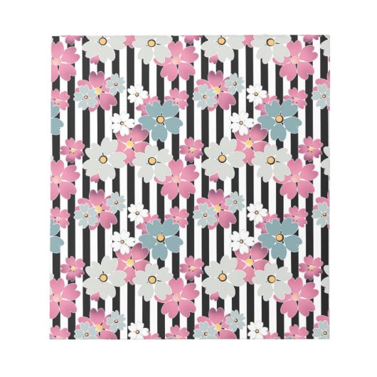 フローラストライプの ノートパッド (正面)