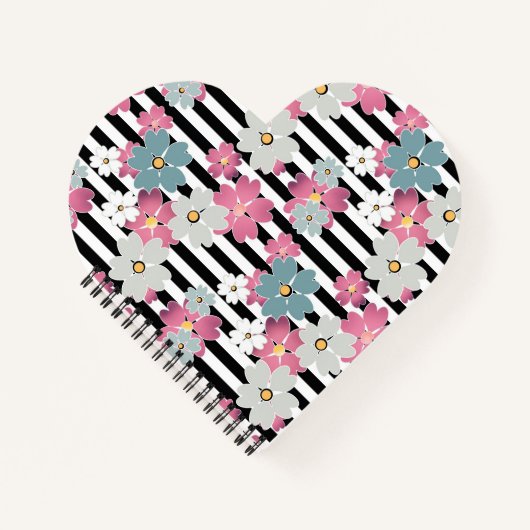 フローラストライプの ノートブック (正面)