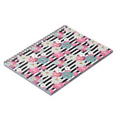 フローラストライプの ノートブック (左側)