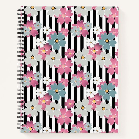 フローラストライプの ノートブック (正面)