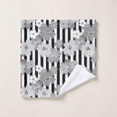 フローラストライプの バスタオルセット (ウォッシュタオル)