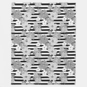 フローラストライプの フリースブランケット (正面)