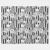 フローラストライプの フリースブランケット (正面(横))