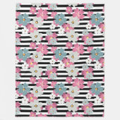 フローラストライプの フリースブランケット (正面)