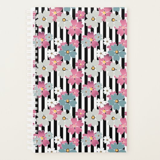 フローラストライプの プランナー手帳 (正面)