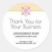 フローラストライプビジネスサンキュー ラウンドシール (正面)