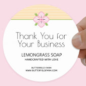 フローラストライプビジネスサンキュー ラウンドシール