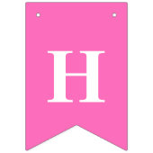 フローラストライプピンクウォーター色の女の子ハッピーバースデー バンティングフラッグ (第2の旗)