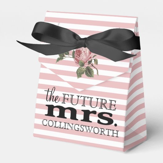 フローラストライプブライダルシャワーフューチャー夫人 フェイバーボックス (正面サイド)