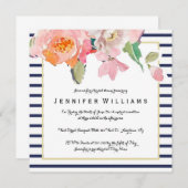 フローラストライプブライダルシャワー招待状 招待状 (正面/裏面)