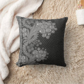 フローラストライプヴィンテージエレガントブロケード銀 クッション (ブランケット)