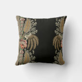 フローラストライプヴィンテージエレガントBrocadeレース金ゴールドC クッション (裏面)