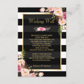 フローラストライプ白黒 |結婚さんの願い エンクロージャーカード (正面)