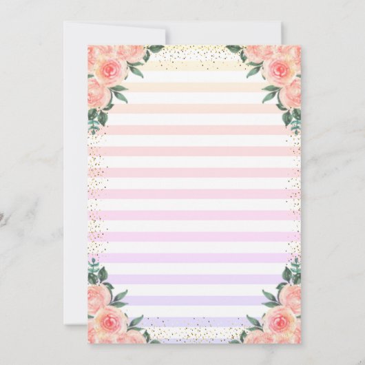 フローラストライプ紙吹雪第一聖餐式 招待状 (裏面)