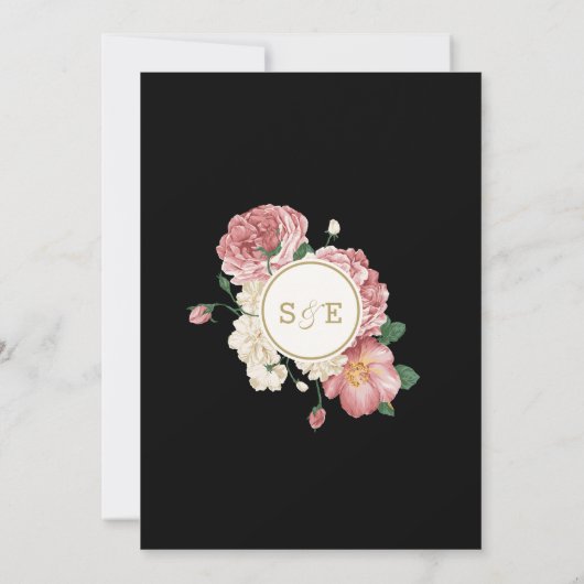 フローラストライプ結婚式招待状 招待状 (裏面)