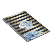 フローラストライプ金ゴールドデザイン ノートブック (右側)