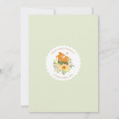 フローラストーリーブックキツネオ赤ちゃんガールシャワー 招待状 (裏面)