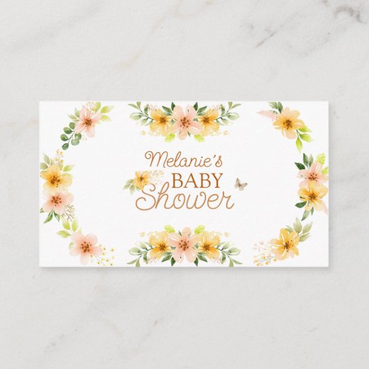 フローラストーリーブックキツネベビーシャワー表示シャワー エンクロージャーカード (裏面)