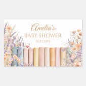 フローラストーリーブックベビーシャワー 長方形シール (正面)