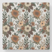 フローラストーンコースターセットひまわりデザイン ストーンコースター (正面)