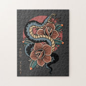 フローラスネークミスティックグランジイラストレーション密教 ジグソーパズル (縦)