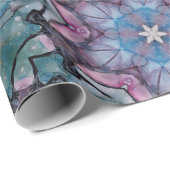 フローラスノーフレークピンクブルーグリーン ラッピングペーパー (ロールコーナー)