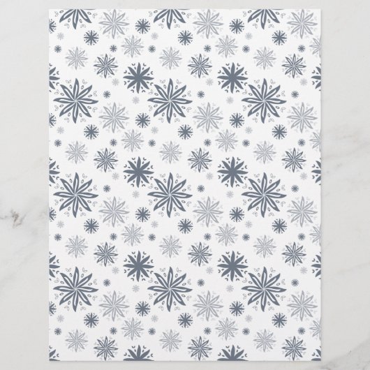 フローラスノーフレークホワイトとブラックスクラップブック紙 (正面)