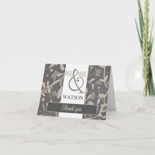 フローラスパイスモダンインスピリシエレガントョかわいらしン サンキューカード (正面)