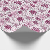フローラスパイラルピンクとホワイトパターン ラッピングペーパー (角)