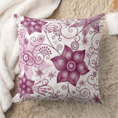 フローラスパイラルピンクと白のパターン装飾用クッション クッション (ブランケット)