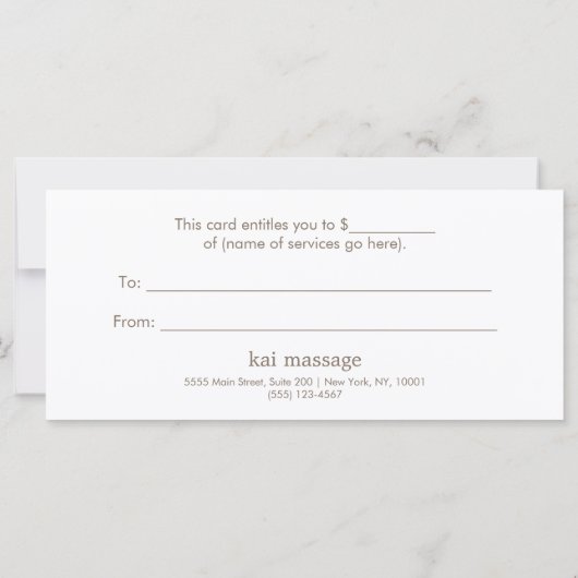 フローラスパターコイズロータスギフト券 (裏面)