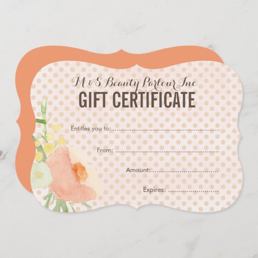 フローラスパビューティシアンギフト券テンプレート (正面/裏面)