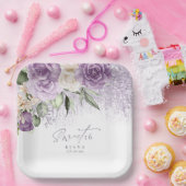 フローラスパークルSweet sixteenマウーブID912 ペーパープレート (パーティー)