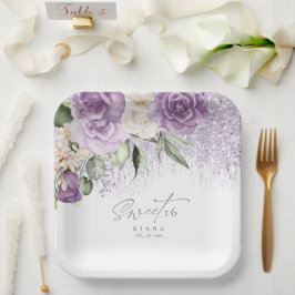 フローラスパークルSweet sixteenマウーブID912 ペーパープレート