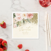 フローラスパークルSweet sixteen金ゴールドID912 スタンダードカクテルナプキン (インサイチュ)