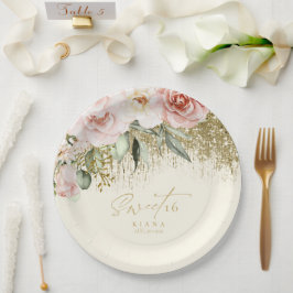 フローラスパークルSweet sixteen金ゴールドID912 ペーパープレート