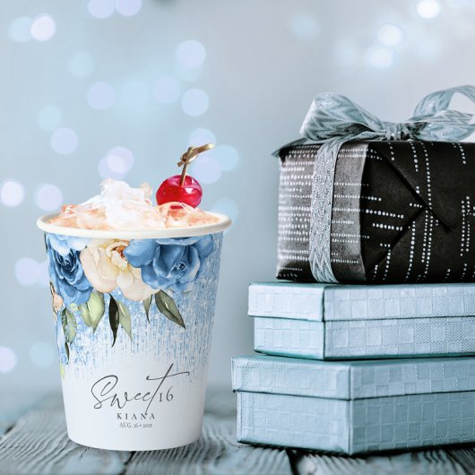 フローラスパークルSweet sixteenBlueID912 紙コップ